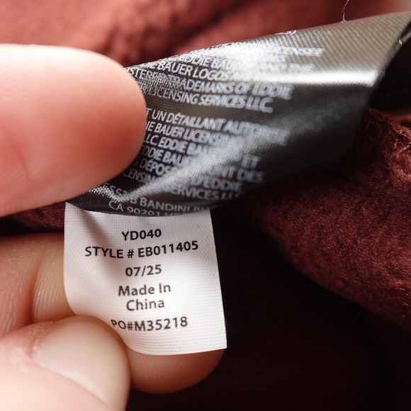 NEW Eddie Bauer Jacket Mens S Red Brown Sherpa Fleece Full Zip Outdoor Hiking - Picture 11 of 12